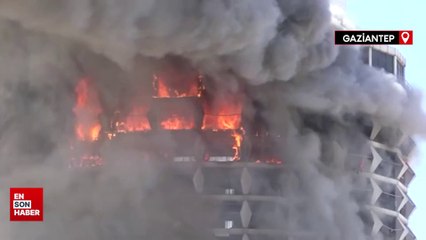 Gaziantep’te 17 katlı eski otelde yangın