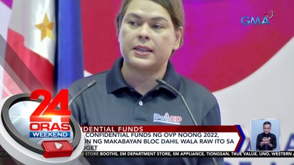 Paggamit ng confidential funds ng OVP noong 2022, kinukuwestiyon ng Makabayan bloc dahil wala raw ito sa national budget | 24 Oras Weekend