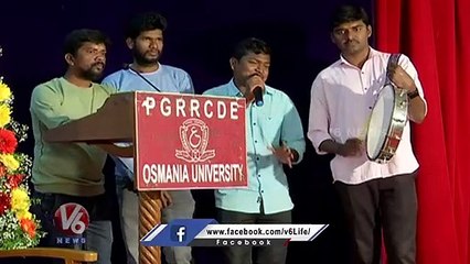 Students Gives Tribute To Gaddar By Singing His Song _ BC Meeting _ V6 News (3)