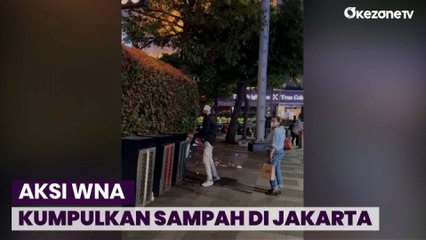 Viral!  WNA Pungut Sampah di Jalan MH Thamrin Jakpus