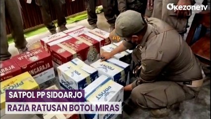 Satpol PP Sidoarjo Razia Ratusan Botol Miras
