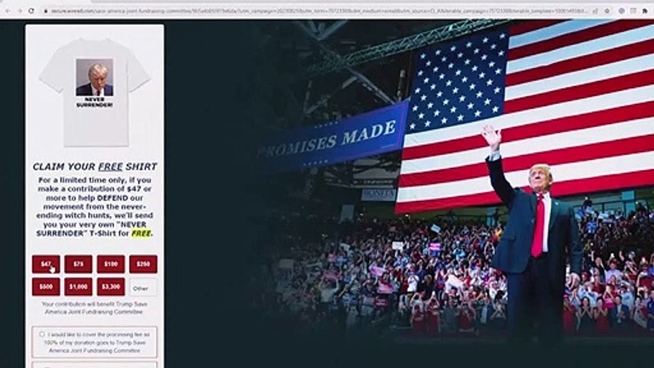 "ein marketing-genie": trump münzt polizeifoto für wahlkampf um