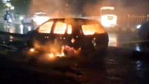 मुजफ्फरपुर: हाईवे पर आग का गोला बनी कार, महिला डॉक्टर और ड्राइवर ने कूदकर बचाई जान