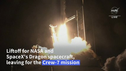 下载视频: NASA and SpaceX's spacecraft blasts off to ISS with four astronauts