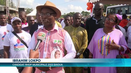 Ibrahim Lokpo, N'Guessan Kouamé et Léa Koné en campagne à Saioua pour les élections municipales 2023