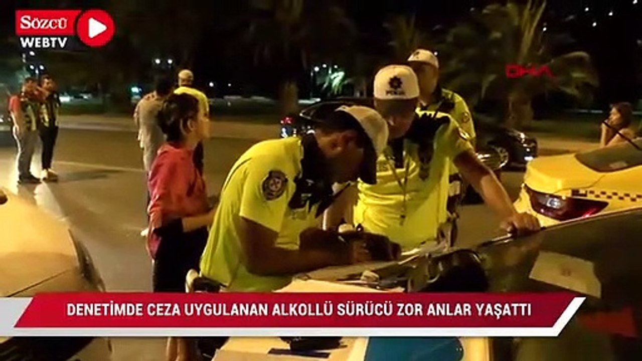 Kadıköy'de denetimde ceza uygulanan alkollü sürücü zor anlar yaşattı