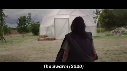 Using blood as food, a woman causes locusts to mutate and eradicate humanity.