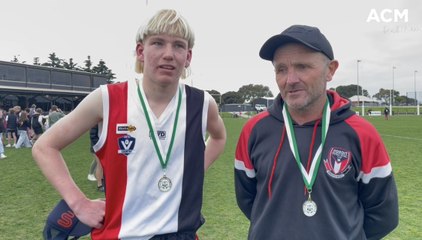 Koroit's Archie Tepper and Damian Dobson, Hampden U16 grand final