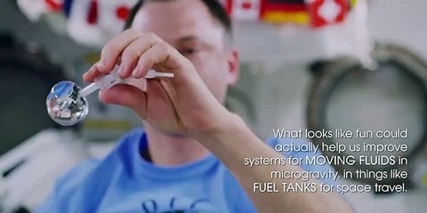 "Fluid Elegance in Zero Gravity: Mesmerizing Moving Water in Space
