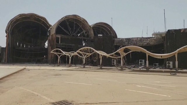 صور تظهر حجم الدمار بمطار #الخرطوم #العربية
