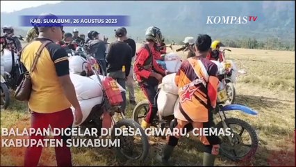 Keseruan Balap Motor Engkreg, Kebut-kebutan Sambil Angkut Gabah
