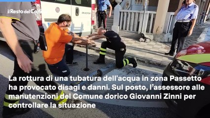 Allagamento in centro ad Ancona