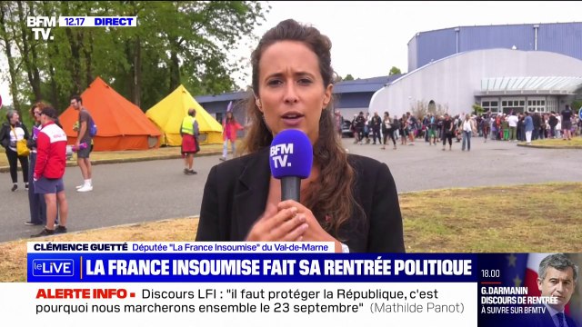 Discours de rentrée de LFI: la députée Clémence Guetté évoque un meeting extrêmement offensif