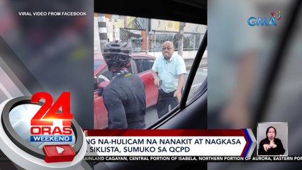 Motoristang na-hulicam na nanakit at nagkasa ng baril sa siklista, sumuko sa QCPD | 24 Oras Weekend