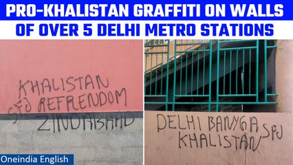 Tải video: Pro-Khalistan slogans written on walls of over 5 Delhi Metro Stations | Delhi Police | Oneindia News