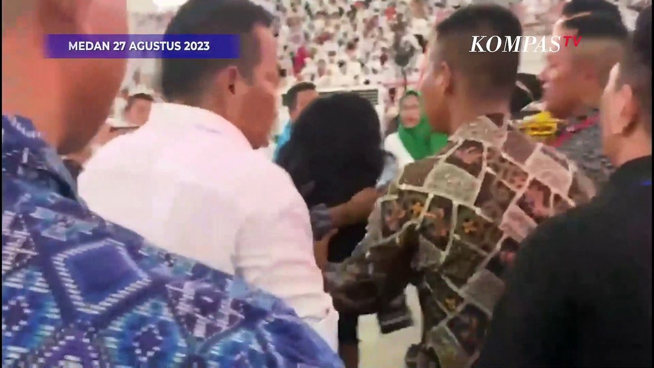 Momen Paspampres Amankan Wanita yang Coba Terobos Pengamanan Jokowi di Medan