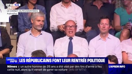 Скачать видео: Rentrée politique: Laurent Wauquiez et Éric Ciotti côte à côte à l'université d'été des Républicains