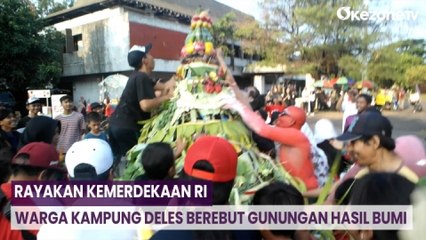 Rayakan Kemerdekaan RI, Warga Kampung Deles Berebut Gunungan Hasil Bumi