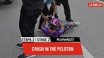 Crash in the peloton - Stage 2 - La Vuelta 2023