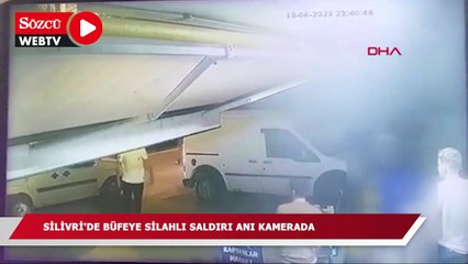 Silivri'de büfeye silahlı saldırı anı kamerada: 1'i ağır 2 kişi yaralandı