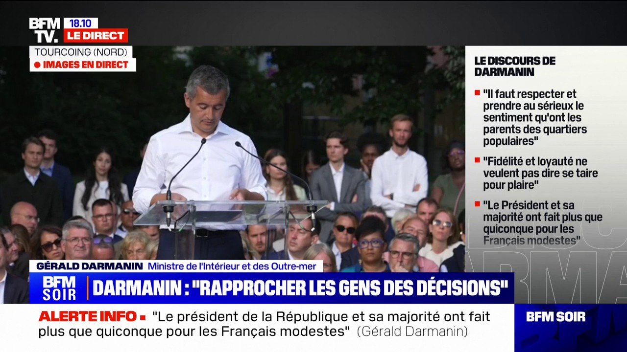 Gérald Darmanin à Tourcoing: "Il nous faut reprendre la lutte contre l'assignation à résidence"