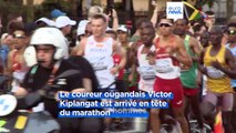 Dernière journée des Mondiaux d'athlétisme, l'Ougandais Victor Kiplangat remporte le marathon