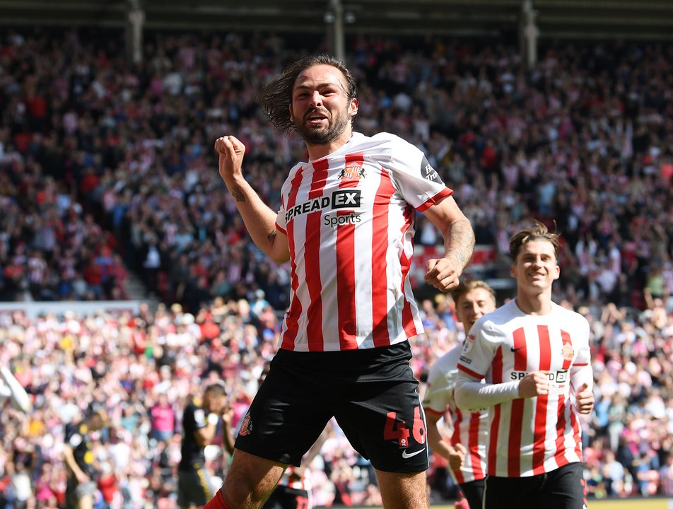 Joe Nicholson reacts after Sunderland's resounding 5-0 win over Southampton