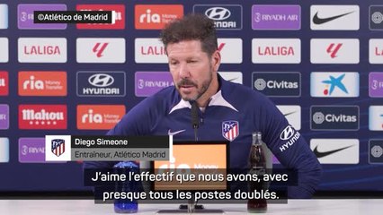 Atlético Madrid - Simeone content du mercato et de son effectif