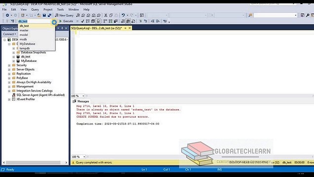 SQL Server - Create and drop Database, Schema, Table