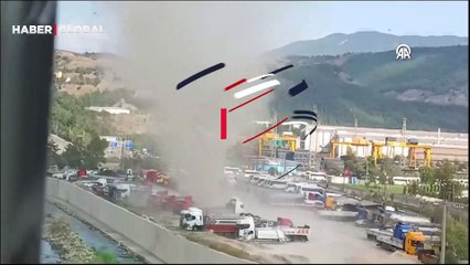 Karabük'te oluşan hortum cep telefonuyla görüntülendi