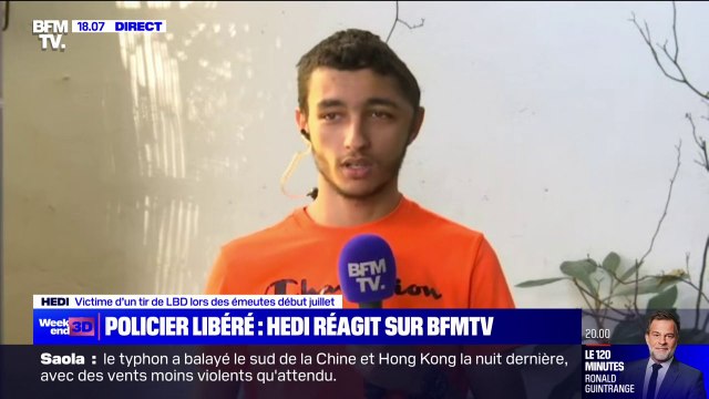 Hedi, victime d'un tir de LBD par un policier début juillet se dit très déçu après la libération du policier après 40 jours de détention provisoire