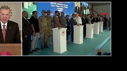 Le Président Erdoğan a pris la parole lors de la cérémonie d'inauguration collective du projet de transformation urbaine de Hatay： (1)