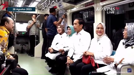 Jokowi Didampingi Iriana Jajal LRT Menuju Cawang di Hari Peresmian
