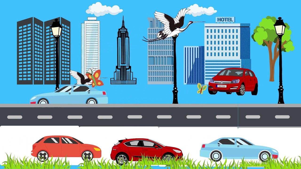 Video animasi - gedung - mobil - boat