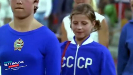 Olga Korbut después de la gimnasia