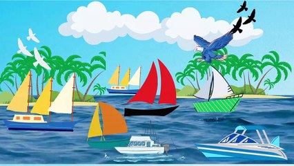 Video animasi - pulau - pantai - perahu boat