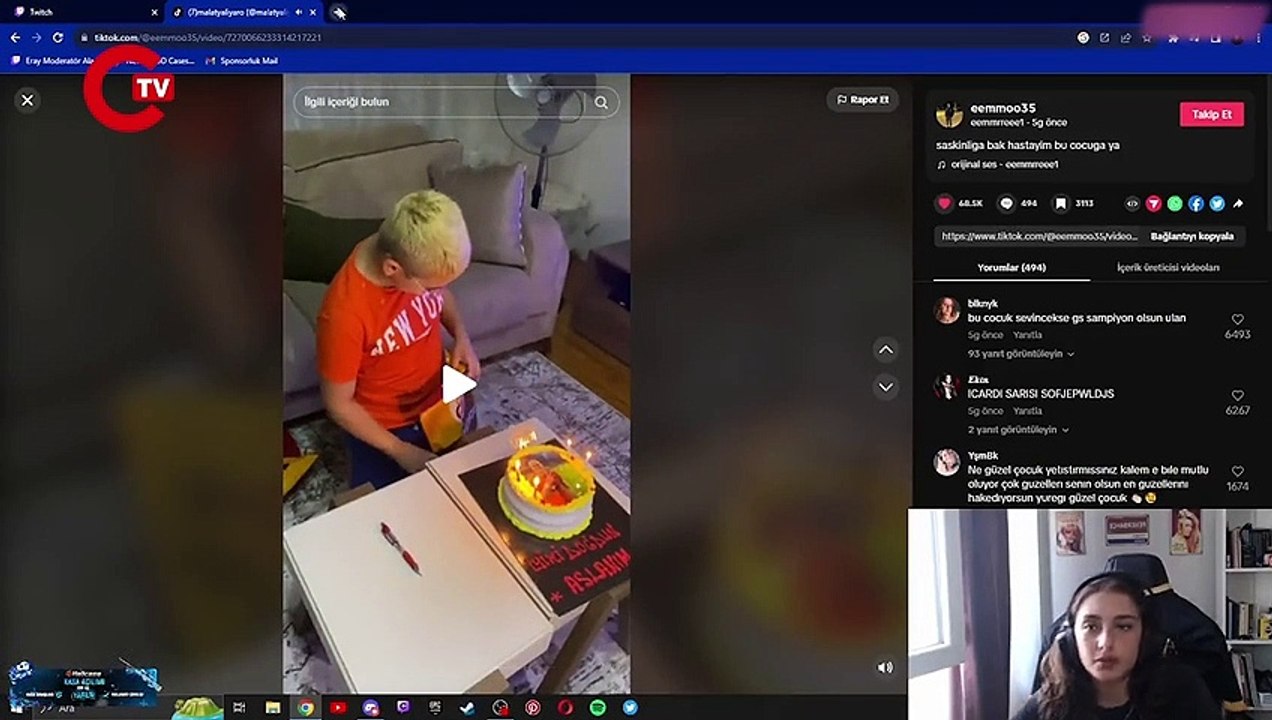 Twitch yayıncısı Yaren Çakar'dan Okan Buruk'un oğlu Ali Yiğit Buruk'a hakaret!