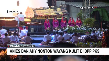 Kebersamaan Anies dan AHY Saat Nobar Wayang Kulit di DPP PKS
