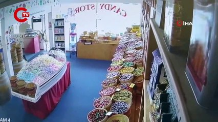 ABD’de şaşkın geyiğin şekerci dükkanına ziyareti gülümsetti