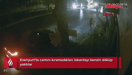 Esenyurt'ta korku dolu anlar! Lokantanın camını kıramayınca yaktılar