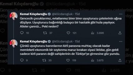 Kılıçdaroğlu a prononcé des dizaines de phrases sur la drogue, les commentaires « Démission » ont plu sous le message.