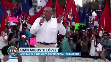 Adán Augusto López cierra su gira en el Monumento a la Revolución
