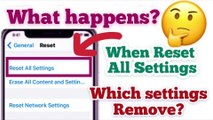 What happens when you do Reset All Settings on iPhone | which settings or Data Remove when we do Reset All Settings | How to do Reset All Settings on iPhone