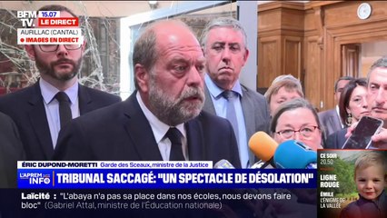 Download Video: Éric Dupond-Moretti sur le tribunal saccagé d'Aurillac: 