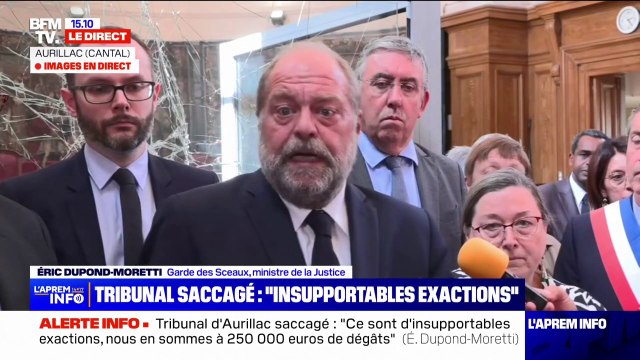 Éric Dupond-Moretti: Aucune cause ne justifie que des crétins décérébrés dégradent le tribunal d'Aurillac