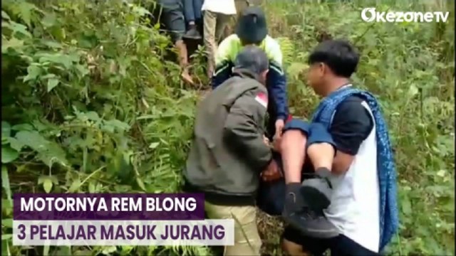 Motornya Alami Rem Blong, 3 Pelajar SMP Masuk Jurang di Tasikmalaya