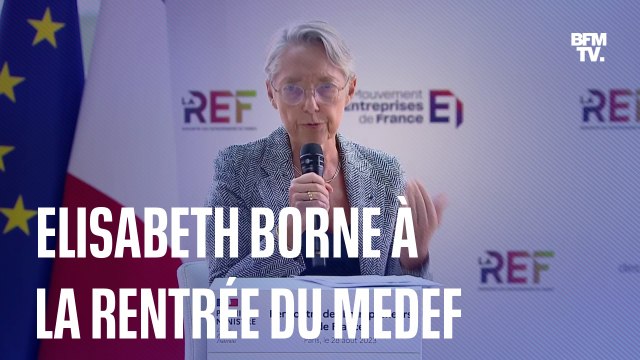 La Première ministre Elisabeth Borne à la conférence de rentrée du Medef