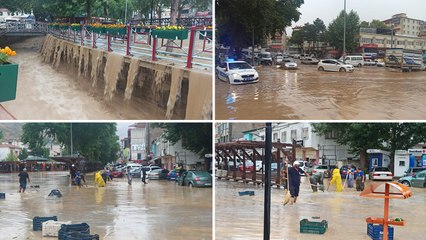 Kayseri'de sel: Ekili araziler, ev ve iş yerlerini su bastı