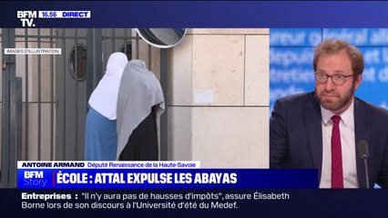 Antoine Armand (Renaissance): "L’abaya n’a pas sa place à l’école, car elle vient tester la résistance de la République"