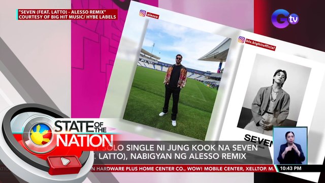 Debut solo single ni Jung Kook na Seven (feat. Latto), nabigyan ng Alesso remix | SONA